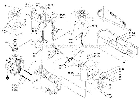 Page A Diagram and Parts List for 15-311 Type 1 Delta Drill Press