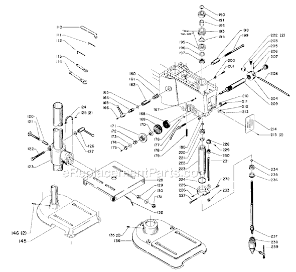 Page B Diagram and Parts List for 15-311 Type 1 Delta Drill Press