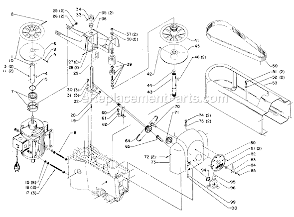 Page A Diagram and Parts List for 15-313 Type 1 Delta Drill Press