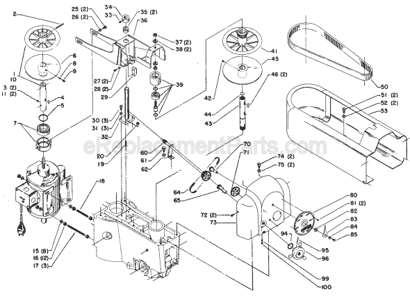 Page A Diagram and Parts List for 15-341 Type 2 Delta Drill Press