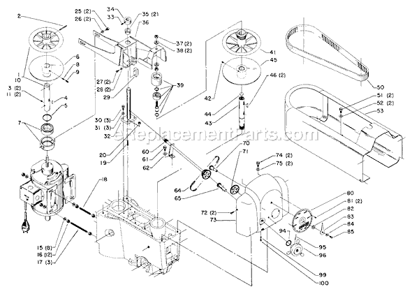 Page A Diagram and Parts List for 15-346 Type 1 Delta Drill Press