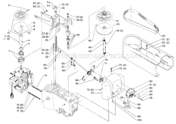 Page A Diagram and Parts List for 15-347 Type 1 Delta Drill Press