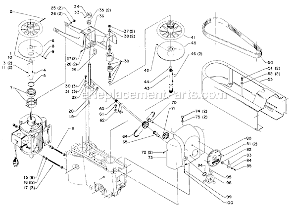 Page A Diagram and Parts List for 15-455 Type 1 Delta Drill Press