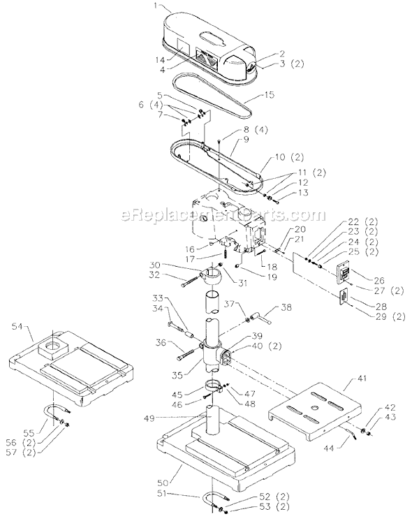Page A Diagram and Parts List for 15-489 Type 1 Delta Drill Press
