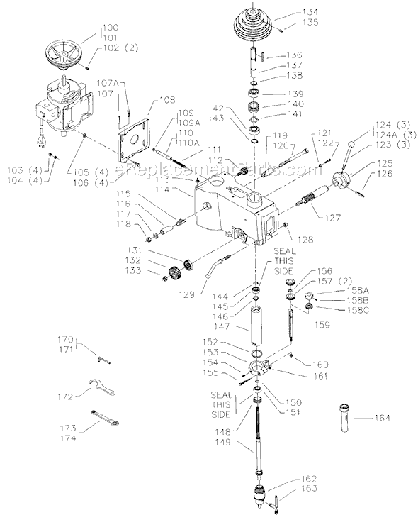 Page B Diagram and Parts List for 15-489 Type 1 Delta Drill Press