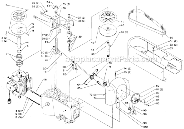 Page A Diagram and Parts List for 15-555 Type 1 Delta Drill Press