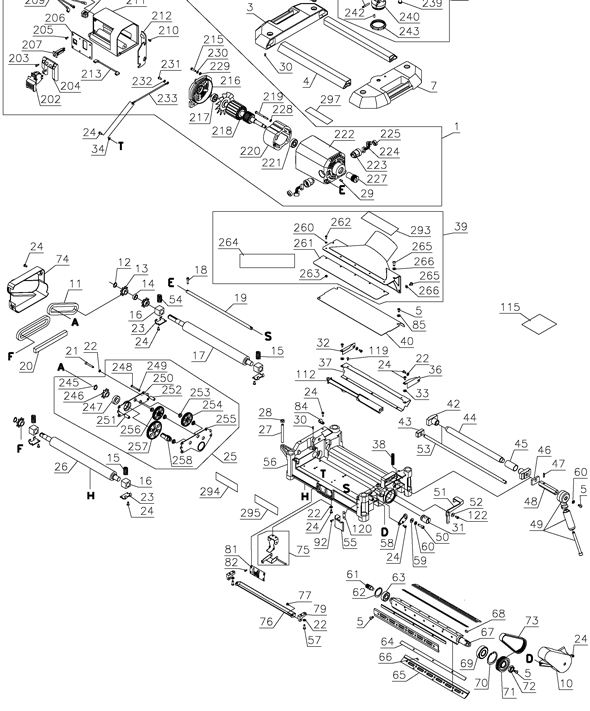 Delta 22-590x Diagram and Parts List for 22-590X  Delta Planer Jointer