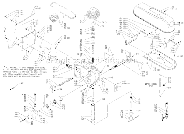 Page A Diagram and Parts List for 17-613 Type 1 Delta Drill Press