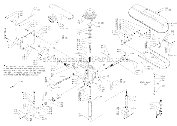 Page A Diagram and Parts List for 17-625 Type 1 Delta Drill Press