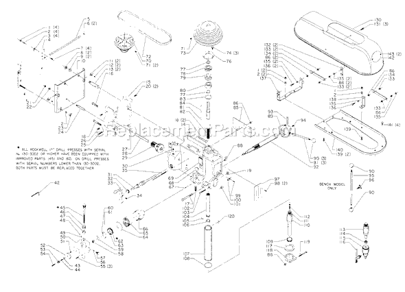 Page A Diagram and Parts List for 17-626 Type 1 Delta Drill Press