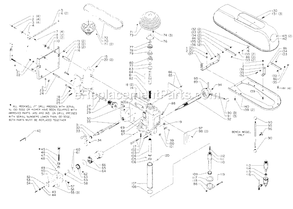 Page A Diagram and Parts List for 17-630 Type 1 Delta Drill Press