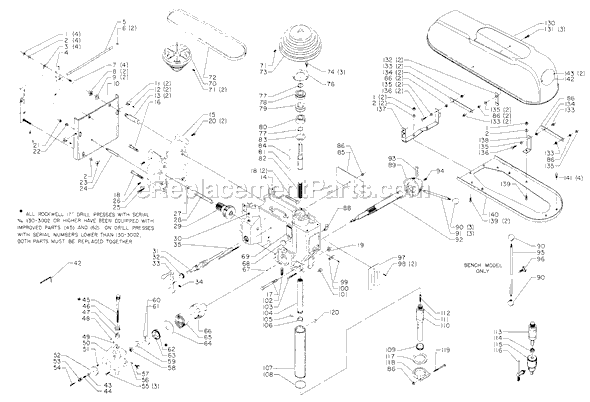 Page A Diagram and Parts List for 17-631 Type 1 Delta Drill Press
