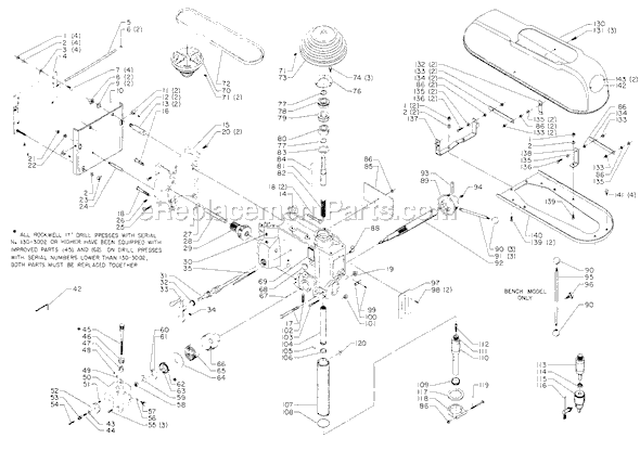 Page A Diagram and Parts List for 17-633 Type 1 Delta Drill Press