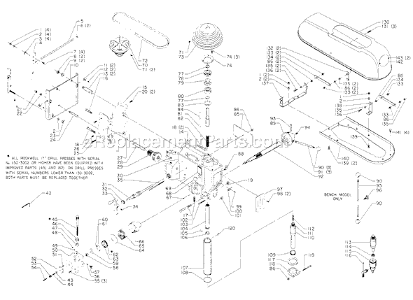 Page A Diagram and Parts List for 17-635 Type 1 Delta Drill Press