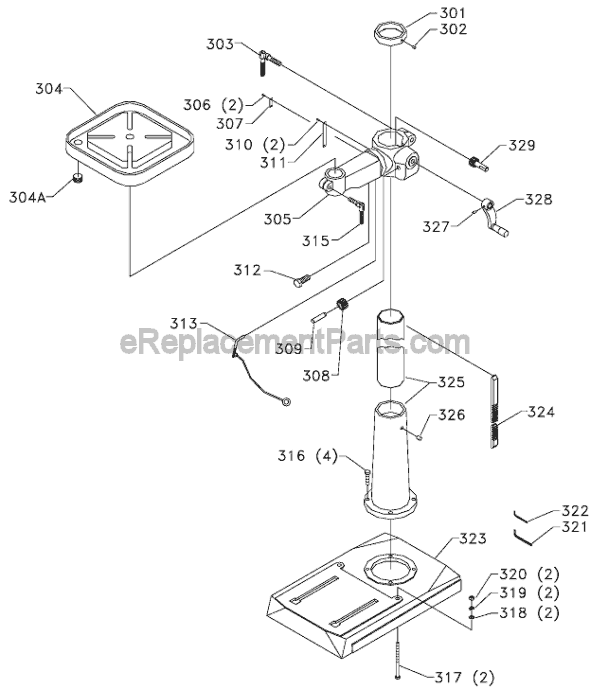 Page C Diagram and Parts List for 17-925 Type 2 Delta Drill Press