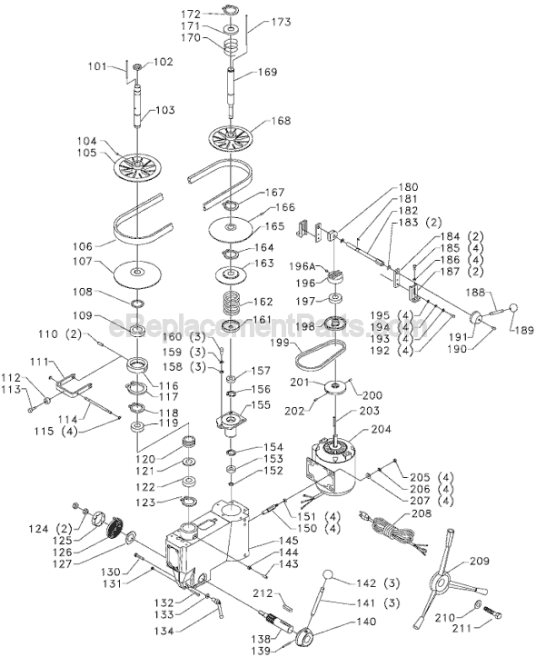 Page B Diagram and Parts List for 17-925 Type 3 Delta Drill Press