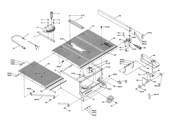 Delta 34-330-(89h70050) Diagram and Parts List for 34-330 89H70050 Delta Saw
