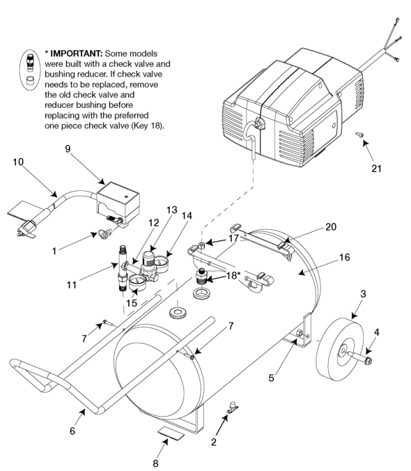 Delta 66-501 Type-1 Diagram and Parts List for 66-501 Type-1 Delta Compressor