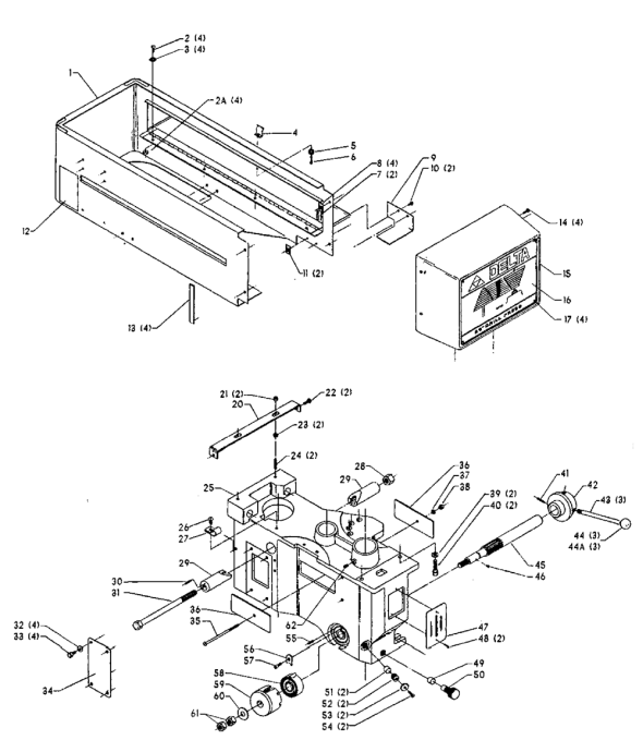 Delta 70-210 Diagram and Parts List for 70-210  Delta Drill Press