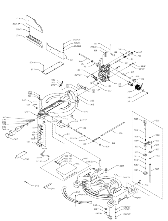 Delta 36-312 Diagram and Parts List for 36-312  Delta Saw