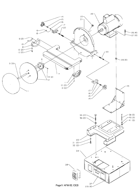 Delta 31-134 Diagram and Parts List for 31-134  Delta Sander Grinder