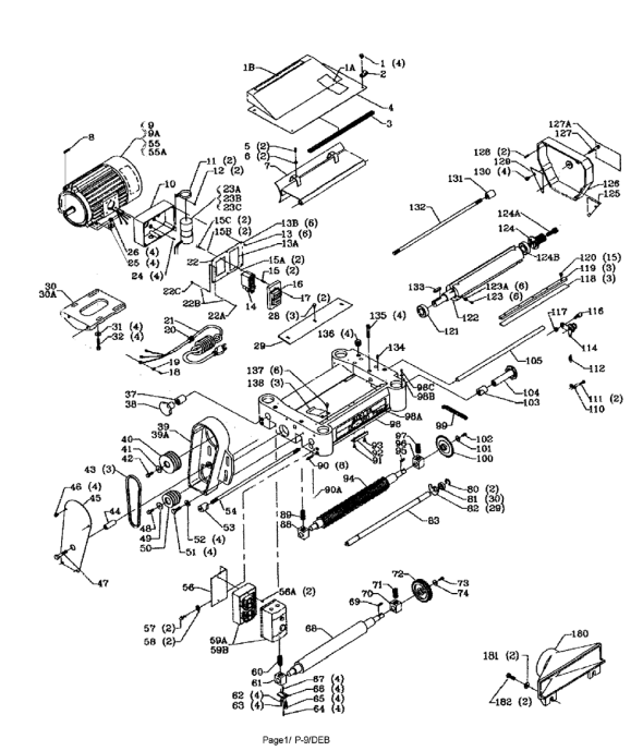 Delta 22-680 Diagram and Parts List for 22-680  Delta Planer Jointer