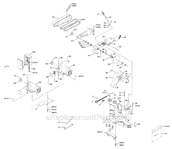 Page A Diagram and Parts List for 20-235 Type 1 Delta Chop Saw
