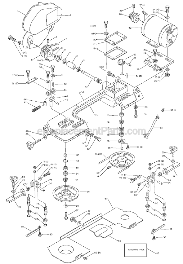Page A Diagram and Parts List for 20-330 Type 2 Delta Band Saw