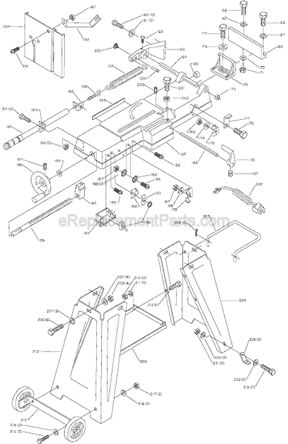Page B Diagram and Parts List for 20-330 Type 2 Delta Band Saw