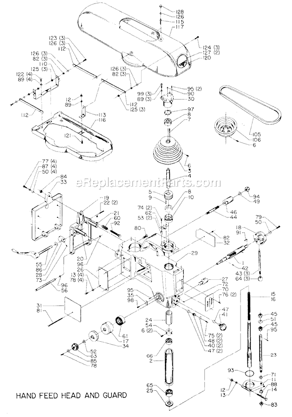 Page A Diagram and Parts List for 20-425 Type 1 Delta Drill Press