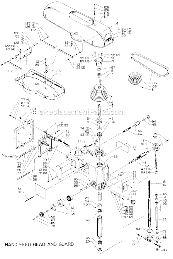 Page A Diagram and Parts List for 20-521 Type 1 Delta Drill Press