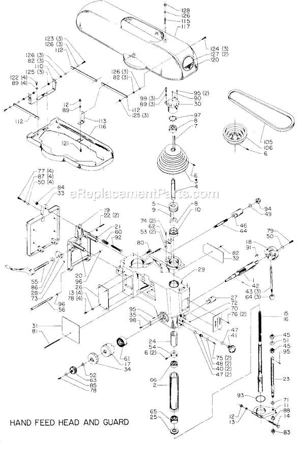 Page A Diagram and Parts List for 20-525 Type 1 Delta Drill Press