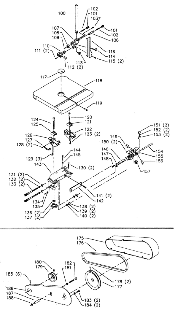 Delta 28-203-Bdk Type-1 Diagram and Parts List for 28-203-BDK Type-1 Delta Saw