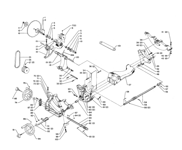 Delta 36-907 Type-2 Diagram and Parts List for 36-907 Type-2 Delta Saw