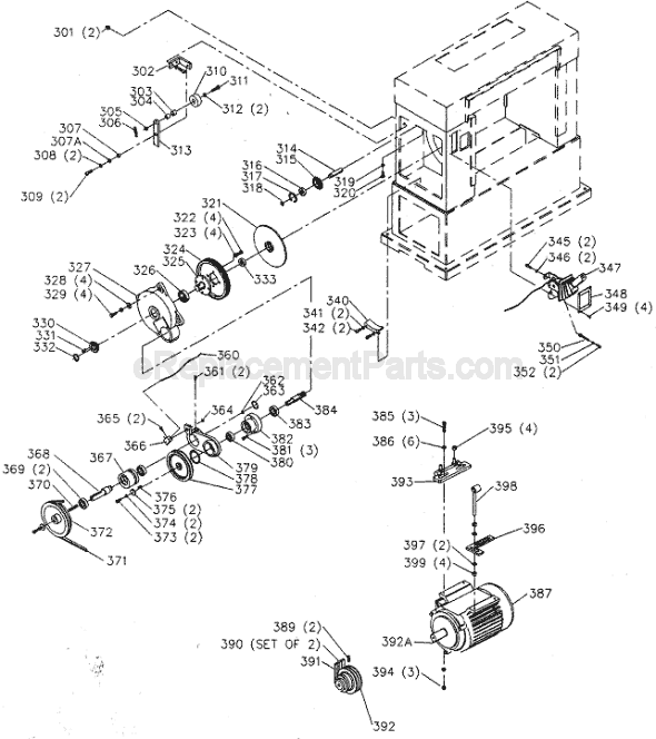 Page D Diagram and Parts List for 22-470 Type 1 Delta Planer Jointer