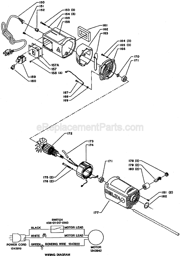 Page C Diagram and Parts List for 22-540 Type 1 Delta Planer Jointer