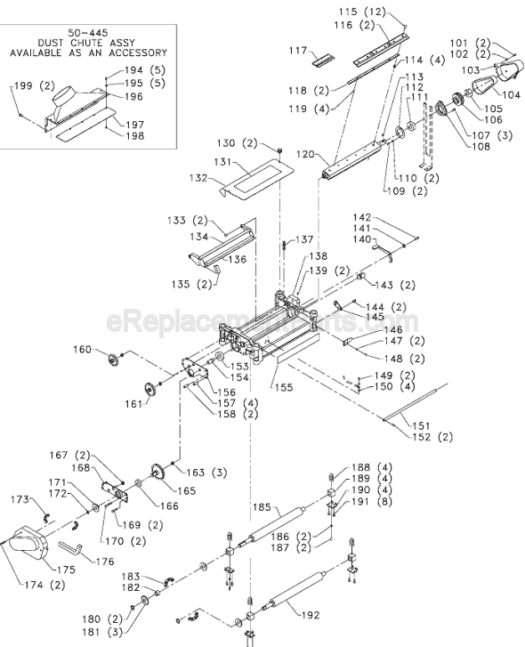 Page B Diagram and Parts List for 22-560 Type 2 Delta Planer Jointer