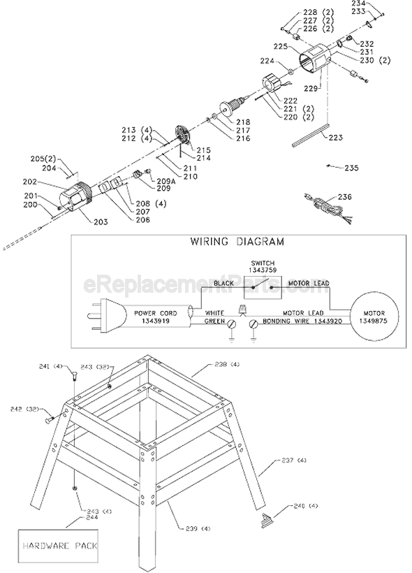 Page C Diagram and Parts List for 22-565 Type 1 Delta Planer Jointer