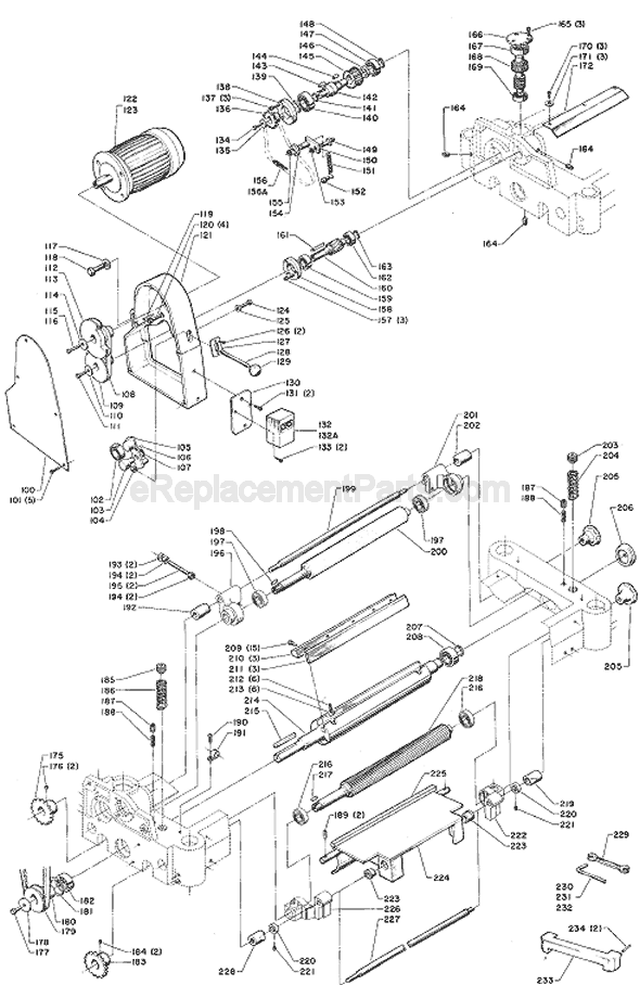 Page B Diagram and Parts List for 22-660 Type 1 Delta Planer Jointer