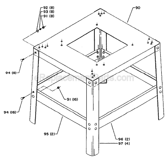 Page B Diagram and Parts List for 22-661 Type 2 Delta Planer Jointer