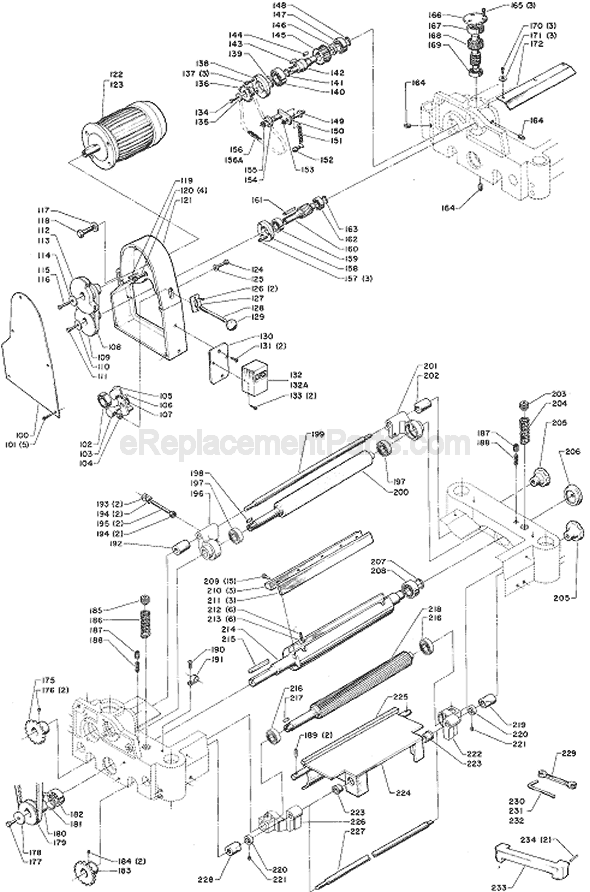 Page B Diagram and Parts List for 22-671 Type 1 Delta Planer Jointer