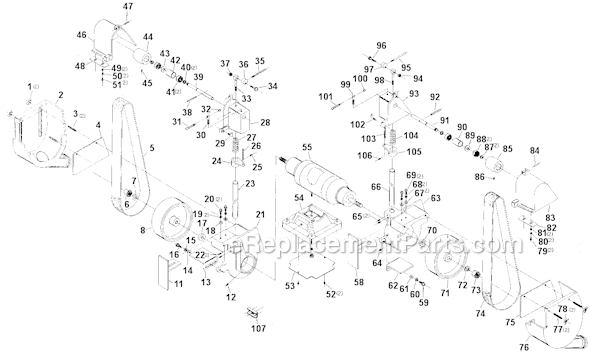 Page A Diagram and Parts List for 23-151 Type 1 Delta Belt or Drum Sander