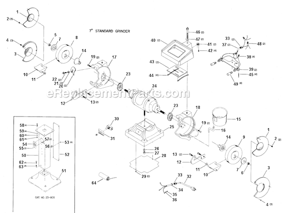 Page A Diagram and Parts List for 23-202 Type 1 Delta Angle Grinder