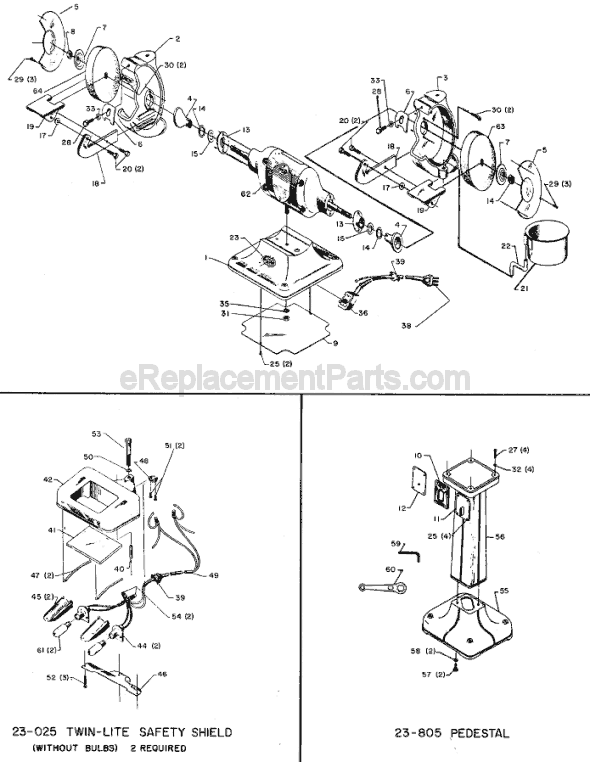 Page A Diagram and Parts List for 23-502 Type 1 Delta Angle Grinder