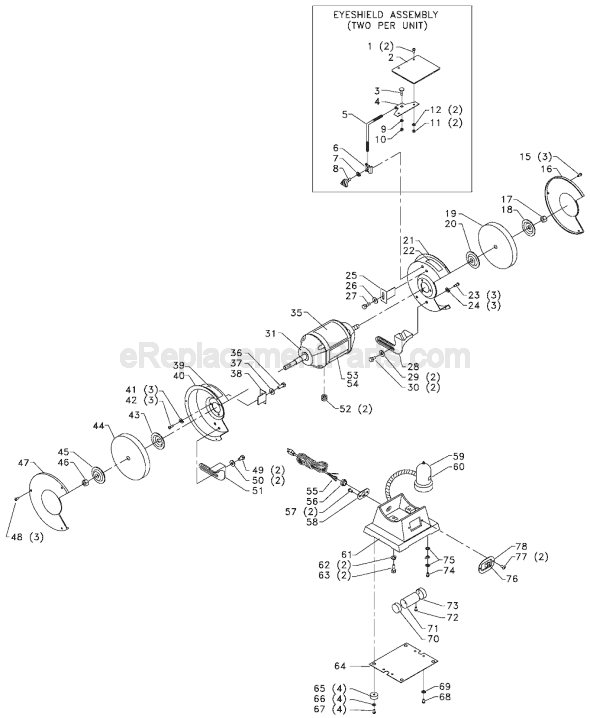 Page A Diagram and Parts List for 23-645 Type 1 Delta Angle Grinder