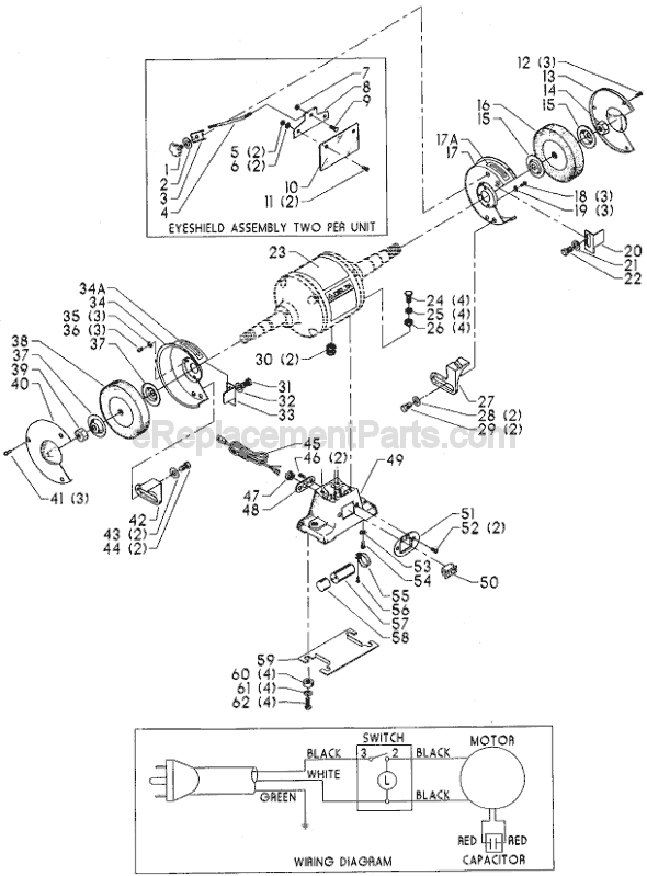 Page A Diagram and Parts List for 23-680 Type 2 Delta Angle Grinder