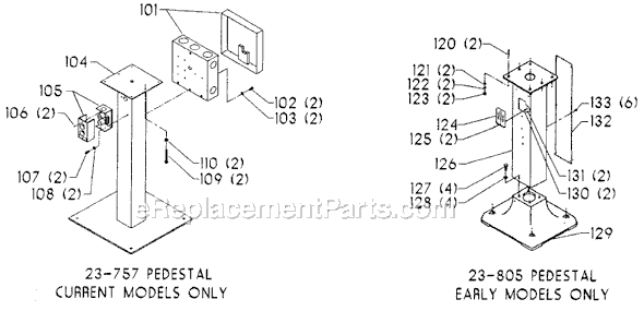 Page B Diagram and Parts List for 23-750 Type 1 Delta Angle Grinder