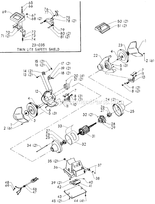 Page A Diagram and Parts List for 23-760 Type 1 Delta Angle Grinder