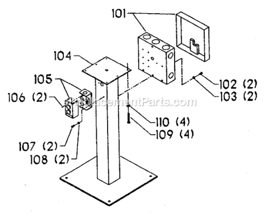 Page A Diagram and Parts List for 23-919 Type 1 Delta Belt or Drum Sander