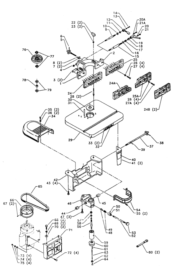 Delta 43-122 Diagram and Parts List for 43-122  Delta Shaper